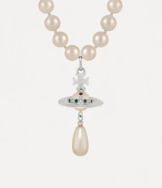 Jednořadý náhrdelník s perlovými přívěsky