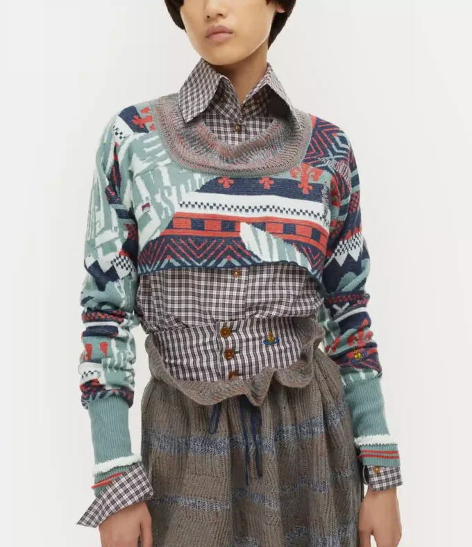 Zkrácený top Broken Fair Isle